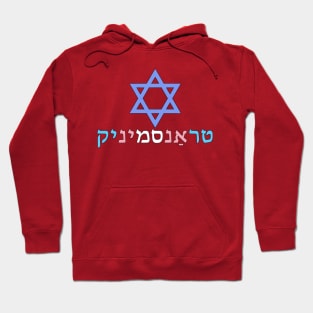 Transgender (Yiddish w/ Mogen Dovid and Trans Pride Colors) Hoodie